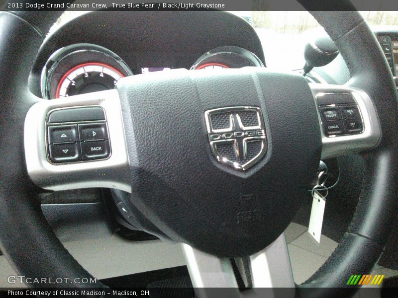 True Blue Pearl / Black/Light Graystone 2013 Dodge Grand Caravan Crew