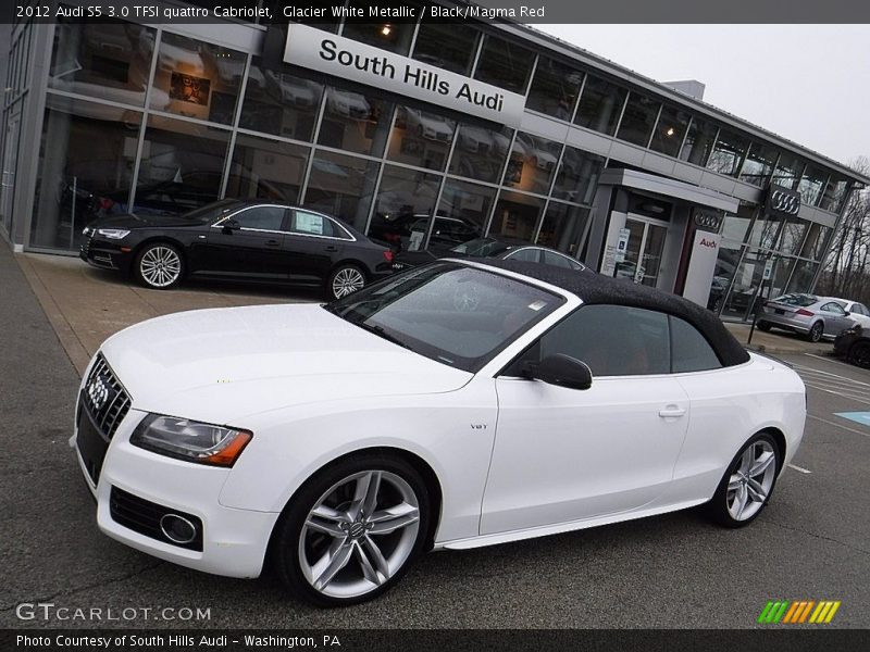 Glacier White Metallic / Black/Magma Red 2012 Audi S5 3.0 TFSI quattro Cabriolet