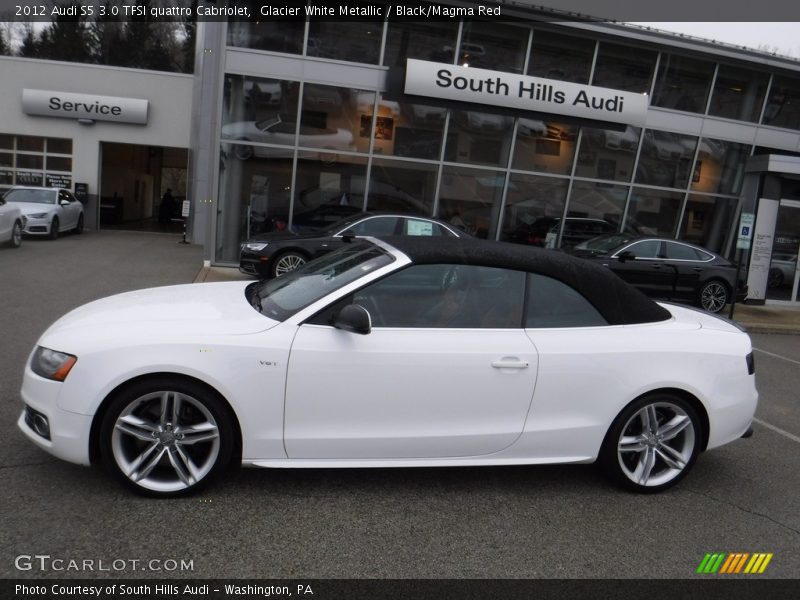 Glacier White Metallic / Black/Magma Red 2012 Audi S5 3.0 TFSI quattro Cabriolet