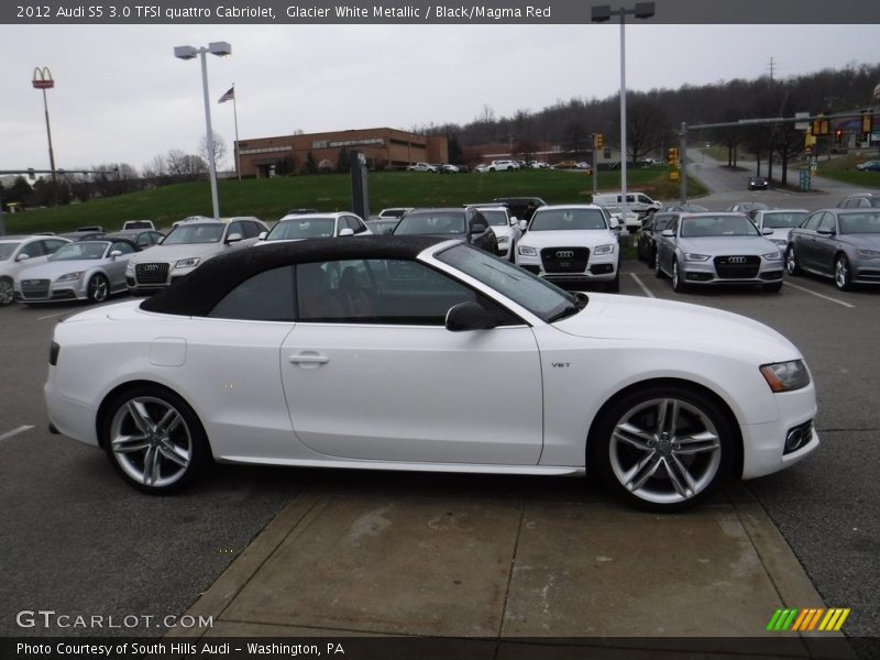 Glacier White Metallic / Black/Magma Red 2012 Audi S5 3.0 TFSI quattro Cabriolet