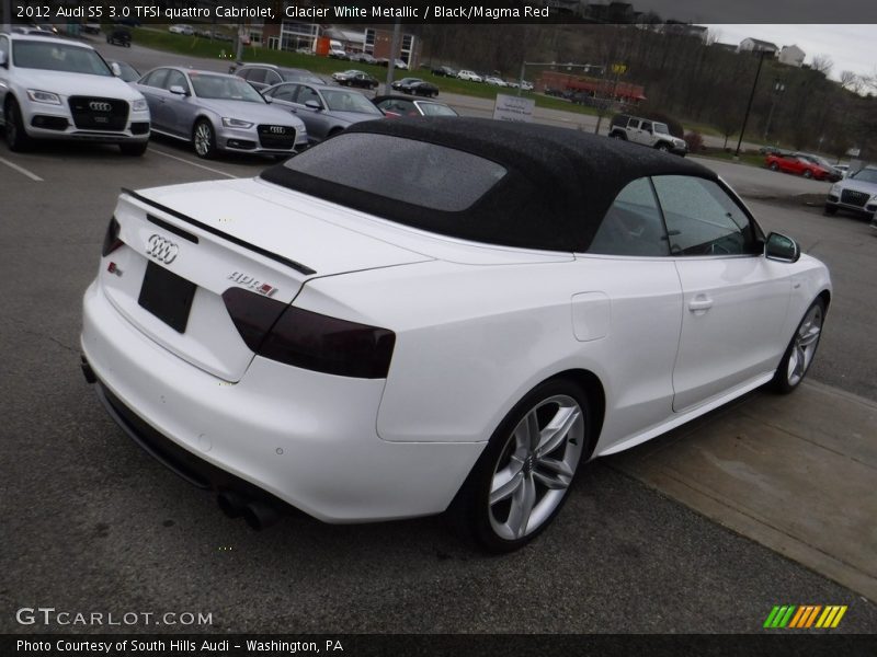 Glacier White Metallic / Black/Magma Red 2012 Audi S5 3.0 TFSI quattro Cabriolet