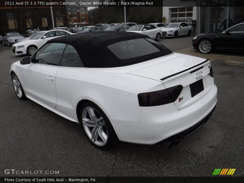 Glacier White Metallic / Black/Magma Red 2012 Audi S5 3.0 TFSI quattro Cabriolet