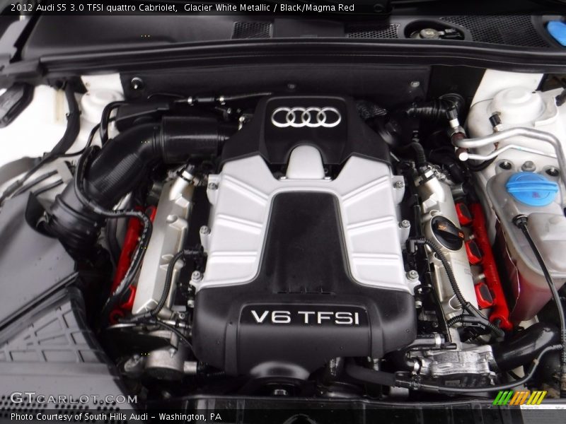Glacier White Metallic / Black/Magma Red 2012 Audi S5 3.0 TFSI quattro Cabriolet