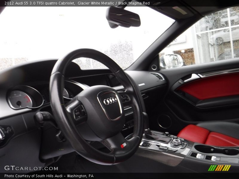 Glacier White Metallic / Black/Magma Red 2012 Audi S5 3.0 TFSI quattro Cabriolet