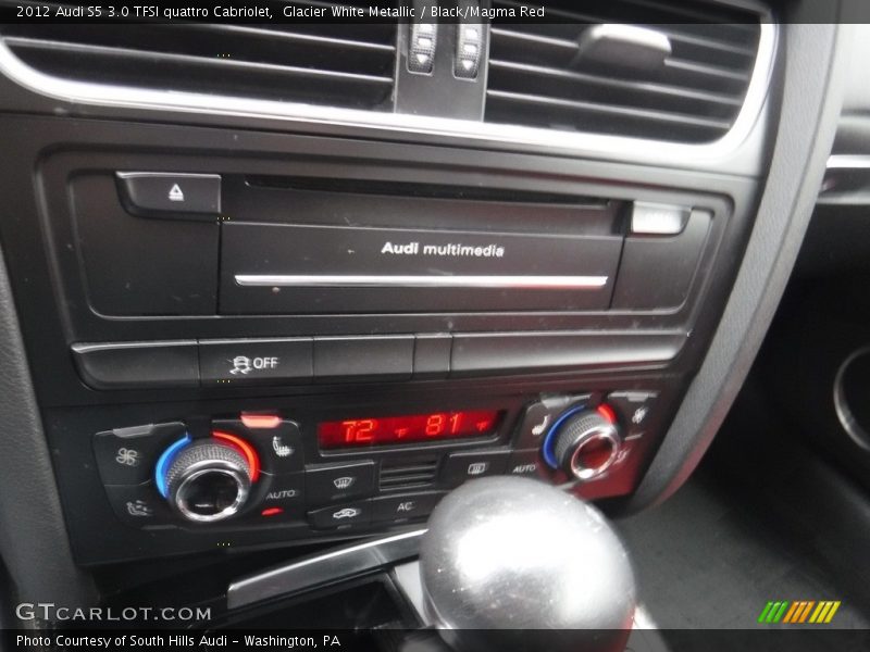 Glacier White Metallic / Black/Magma Red 2012 Audi S5 3.0 TFSI quattro Cabriolet