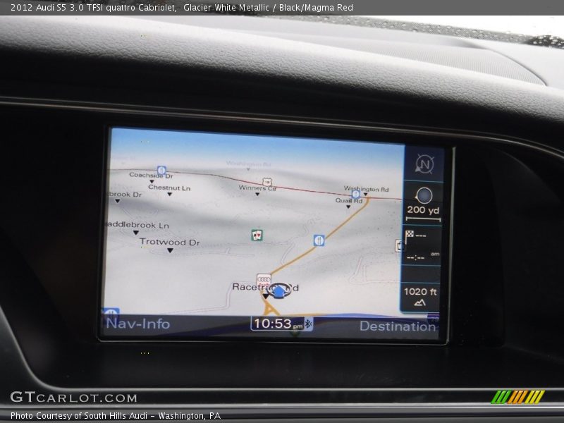 Glacier White Metallic / Black/Magma Red 2012 Audi S5 3.0 TFSI quattro Cabriolet