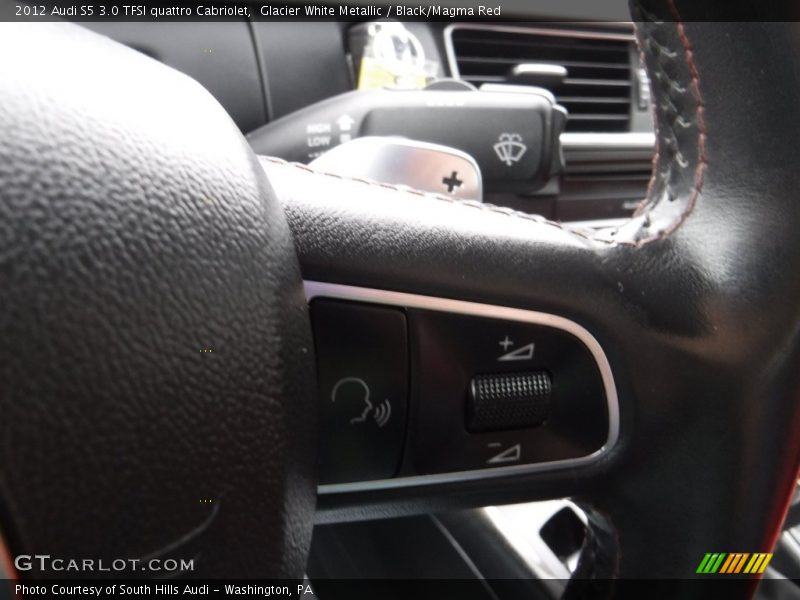 Glacier White Metallic / Black/Magma Red 2012 Audi S5 3.0 TFSI quattro Cabriolet
