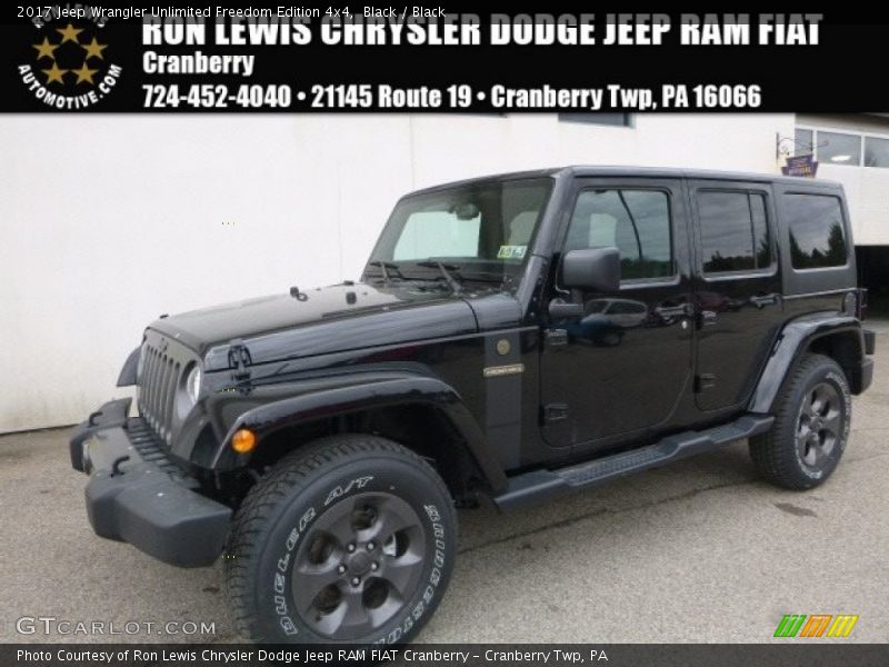 Black / Black 2017 Jeep Wrangler Unlimited Freedom Edition 4x4