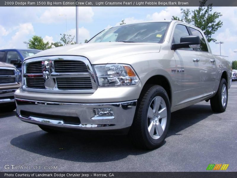 Light Graystone Pearl / Light Pebble Beige/Bark Brown 2009 Dodge Ram 1500 Big Horn Edition Crew Cab