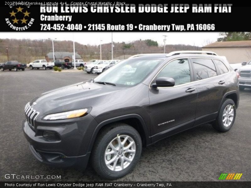 Granite Crystal Metallic / Black 2017 Jeep Cherokee Latitude 4x4