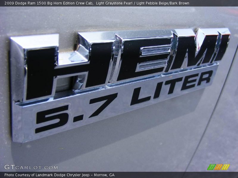 Light Graystone Pearl / Light Pebble Beige/Bark Brown 2009 Dodge Ram 1500 Big Horn Edition Crew Cab