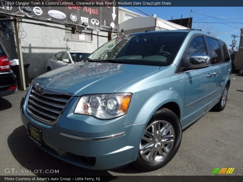 Clearwater Blue Pearl / Medium Slate Gray/Light Shale 2009 Chrysler Town & Country Limited