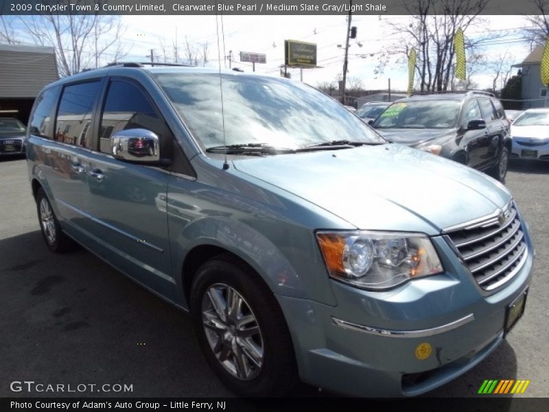 Clearwater Blue Pearl / Medium Slate Gray/Light Shale 2009 Chrysler Town & Country Limited