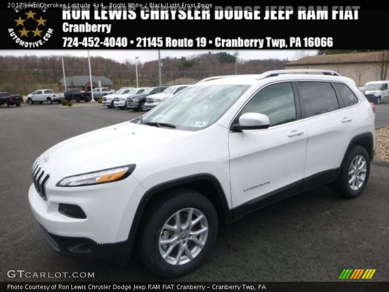 Bright White / Black/Light Frost Beige 2017 Jeep Cherokee Latitude 4x4
