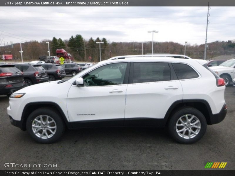 Bright White / Black/Light Frost Beige 2017 Jeep Cherokee Latitude 4x4