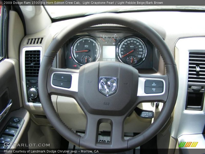 Light Graystone Pearl / Light Pebble Beige/Bark Brown 2009 Dodge Ram 1500 Big Horn Edition Crew Cab