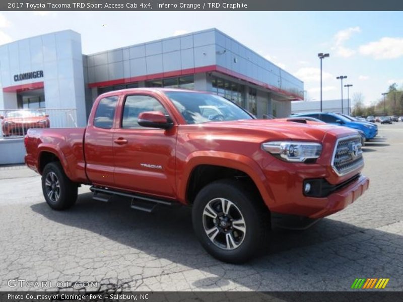 Inferno Orange / TRD Graphite 2017 Toyota Tacoma TRD Sport Access Cab 4x4