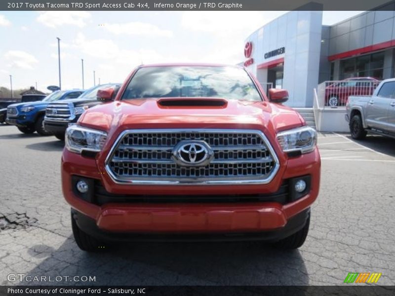 Inferno Orange / TRD Graphite 2017 Toyota Tacoma TRD Sport Access Cab 4x4