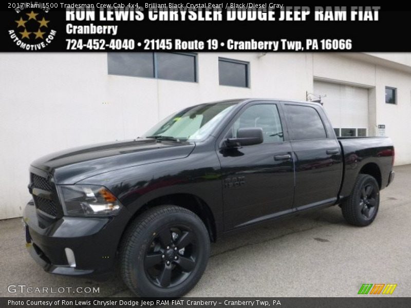 Brilliant Black Crystal Pearl / Black/Diesel Gray 2017 Ram 1500 Tradesman Crew Cab 4x4