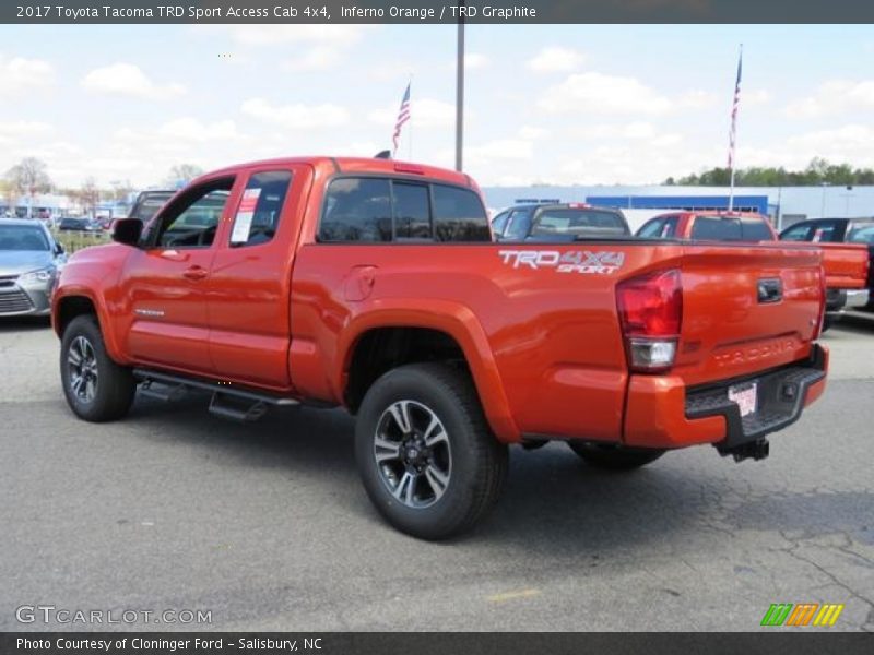 Inferno Orange / TRD Graphite 2017 Toyota Tacoma TRD Sport Access Cab 4x4