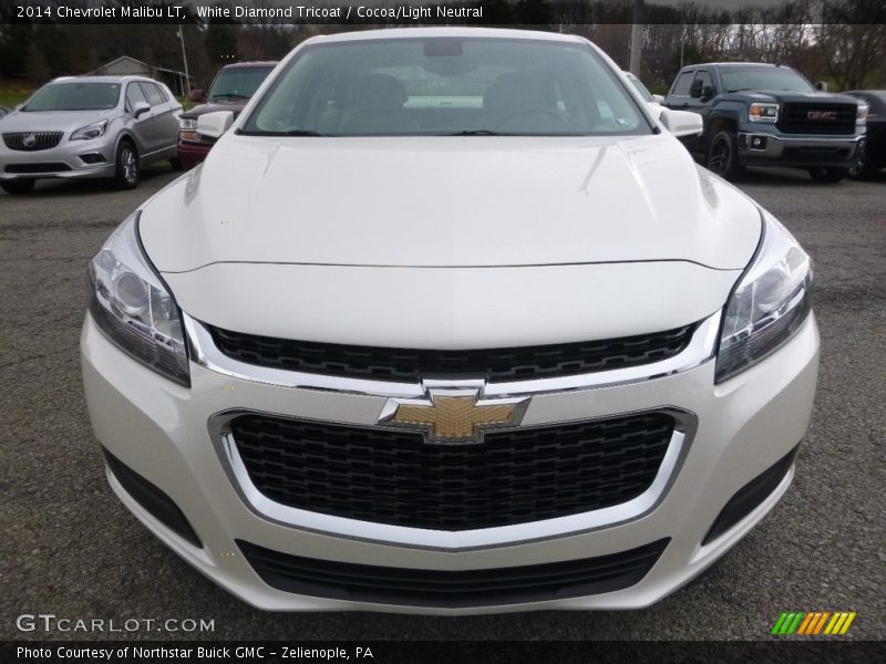 White Diamond Tricoat / Cocoa/Light Neutral 2014 Chevrolet Malibu LT