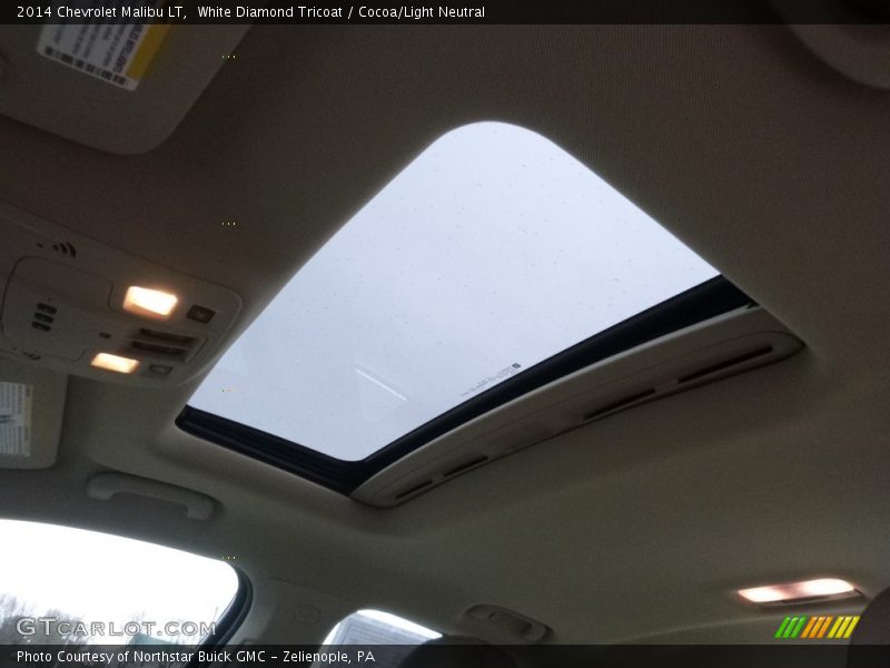 White Diamond Tricoat / Cocoa/Light Neutral 2014 Chevrolet Malibu LT