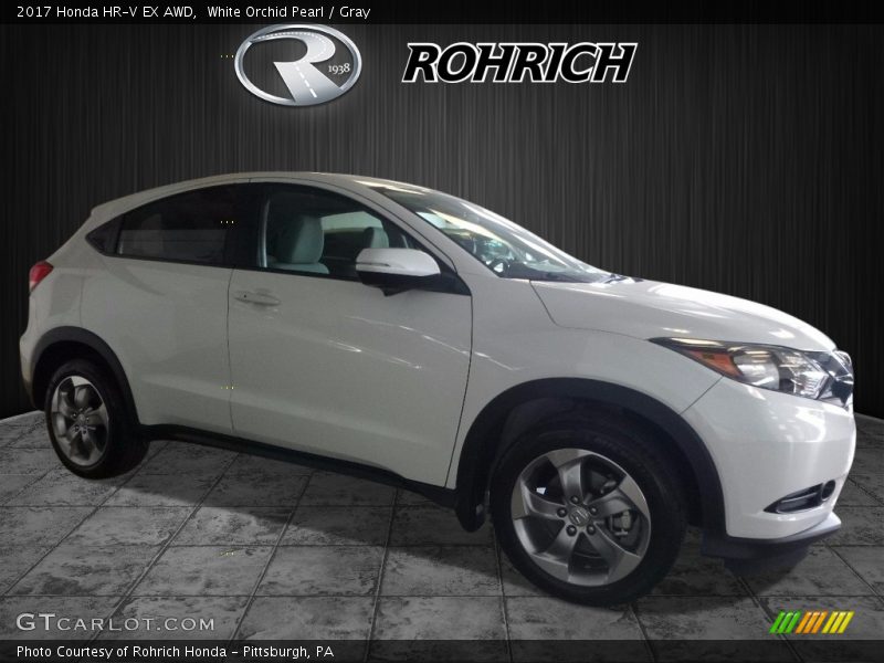 White Orchid Pearl / Gray 2017 Honda HR-V EX AWD