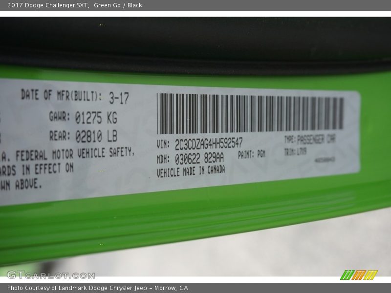 Green Go / Black 2017 Dodge Challenger SXT