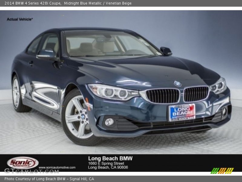 Midnight Blue Metallic / Venetian Beige 2014 BMW 4 Series 428i Coupe