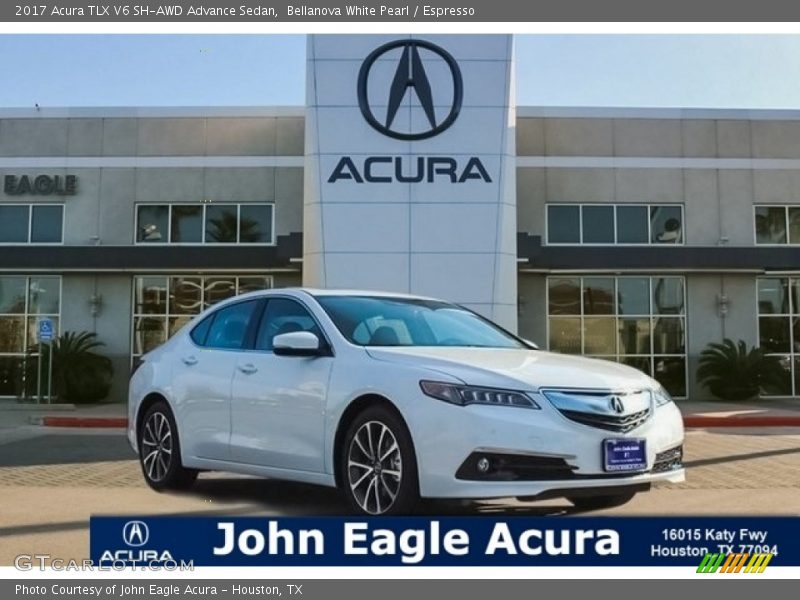 Bellanova White Pearl / Espresso 2017 Acura TLX V6 SH-AWD Advance Sedan