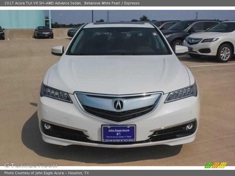 Bellanova White Pearl / Espresso 2017 Acura TLX V6 SH-AWD Advance Sedan