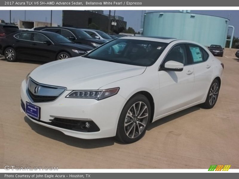 Bellanova White Pearl / Espresso 2017 Acura TLX V6 SH-AWD Advance Sedan