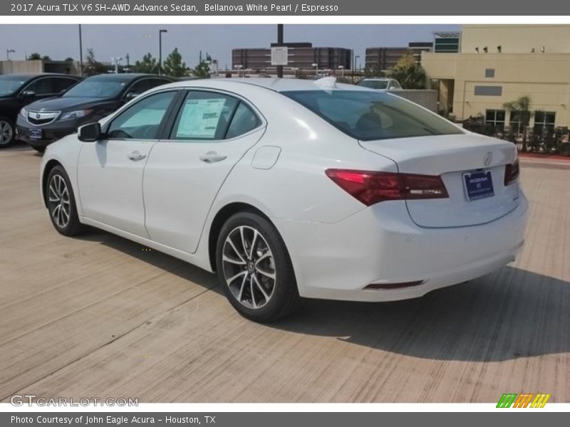 Bellanova White Pearl / Espresso 2017 Acura TLX V6 SH-AWD Advance Sedan
