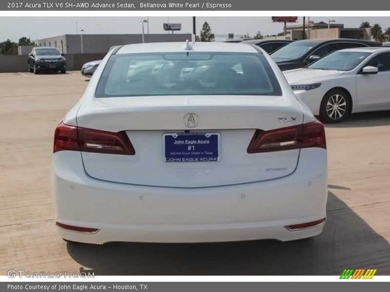 Bellanova White Pearl / Espresso 2017 Acura TLX V6 SH-AWD Advance Sedan