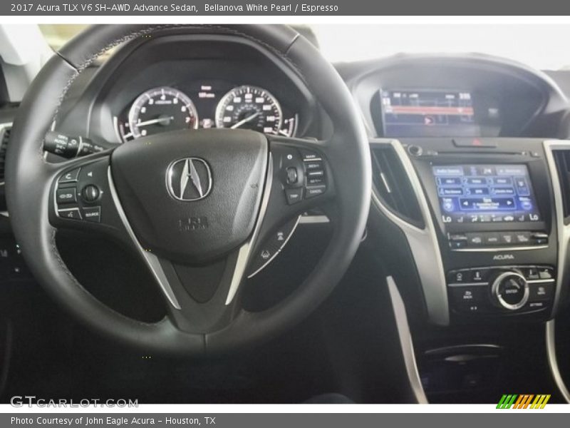 Bellanova White Pearl / Espresso 2017 Acura TLX V6 SH-AWD Advance Sedan