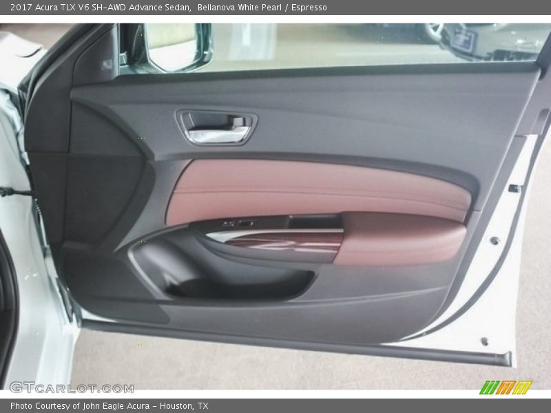 Bellanova White Pearl / Espresso 2017 Acura TLX V6 SH-AWD Advance Sedan
