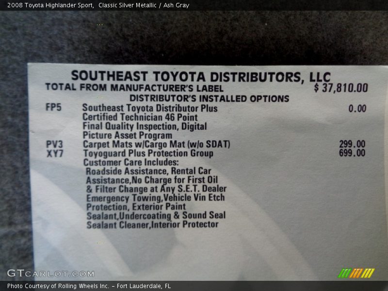 Classic Silver Metallic / Ash Gray 2008 Toyota Highlander Sport