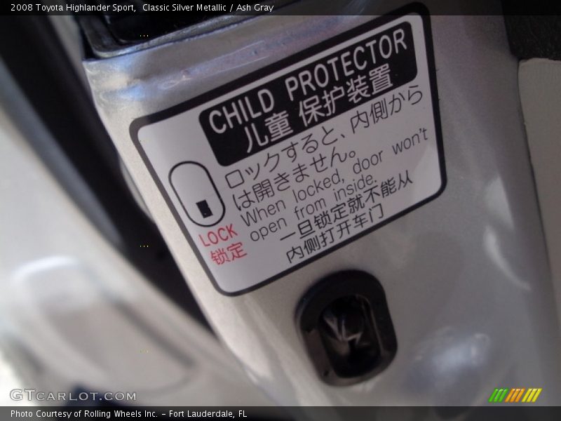 Classic Silver Metallic / Ash Gray 2008 Toyota Highlander Sport