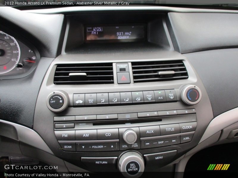 Alabaster Silver Metallic / Gray 2012 Honda Accord LX Premium Sedan
