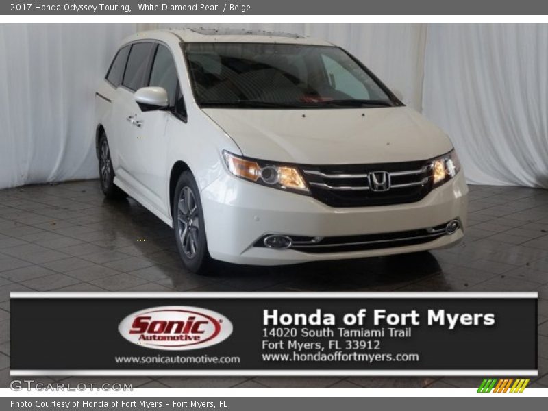 White Diamond Pearl / Beige 2017 Honda Odyssey Touring
