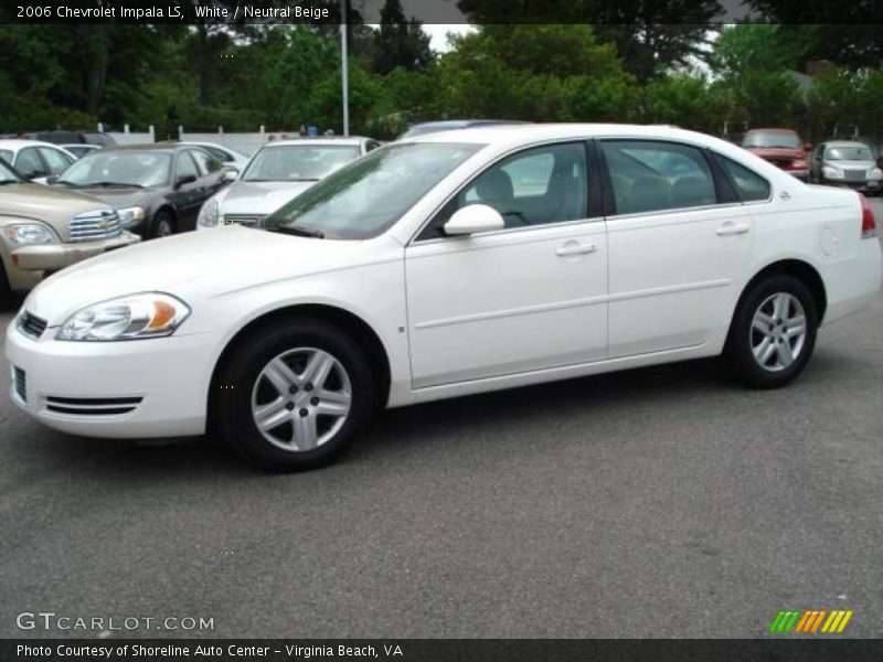 White / Neutral Beige 2006 Chevrolet Impala LS
