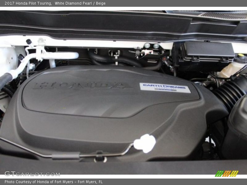 White Diamond Pearl / Beige 2017 Honda Pilot Touring