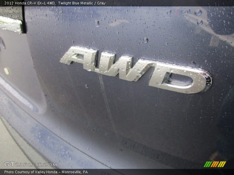 Twilight Blue Metallic / Gray 2012 Honda CR-V EX-L 4WD