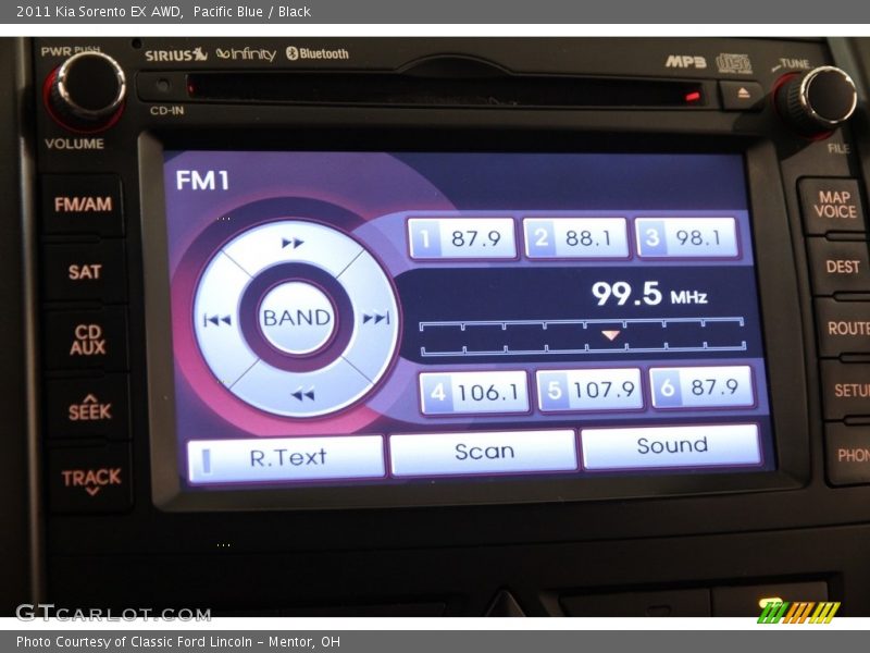 Pacific Blue / Black 2011 Kia Sorento EX AWD