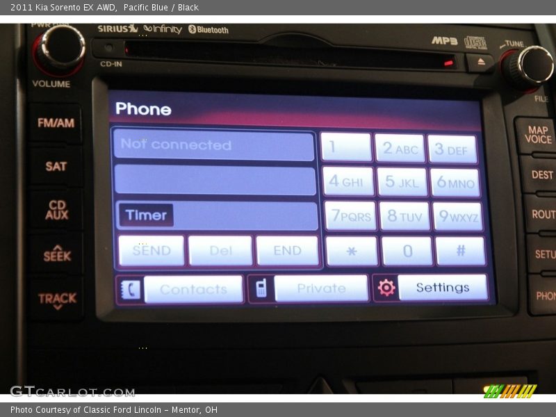 Pacific Blue / Black 2011 Kia Sorento EX AWD