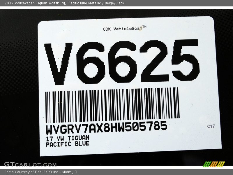 Pacific Blue Metallic / Beige/Black 2017 Volkswagen Tiguan Wolfsburg