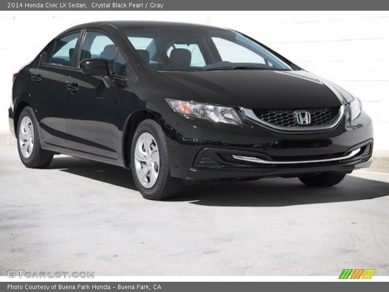 Crystal Black Pearl / Gray 2014 Honda Civic LX Sedan