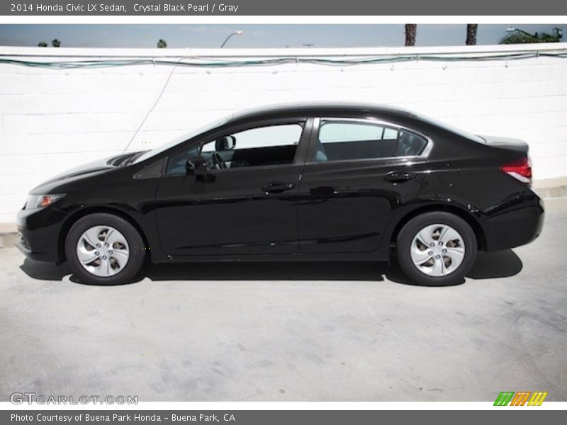 Crystal Black Pearl / Gray 2014 Honda Civic LX Sedan