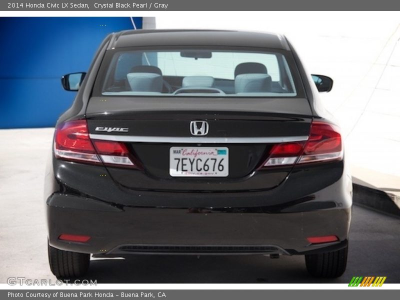 Crystal Black Pearl / Gray 2014 Honda Civic LX Sedan