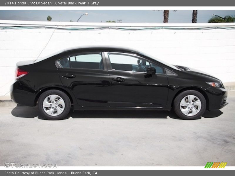 Crystal Black Pearl / Gray 2014 Honda Civic LX Sedan